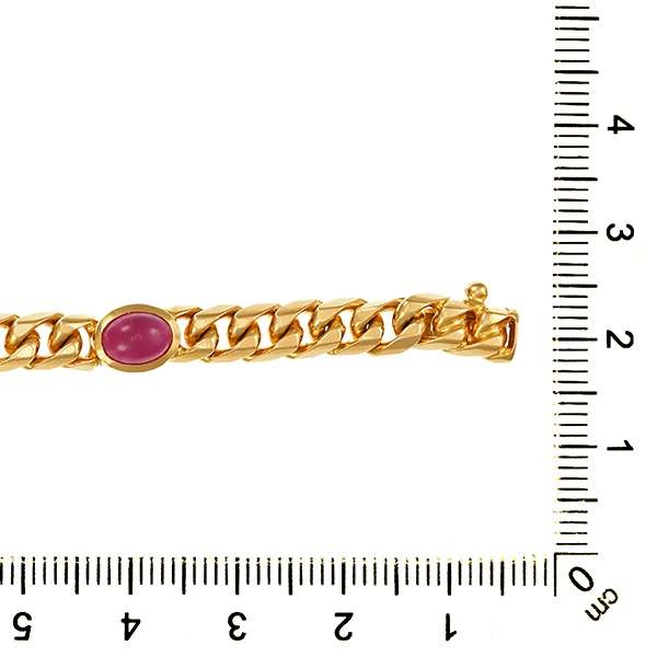 Armband, 14K, Gelbgold, Rubin, Saphir