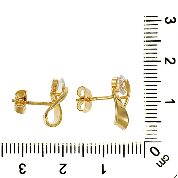 Ohrstecker, 8K, Gelbgold, Zirkonia