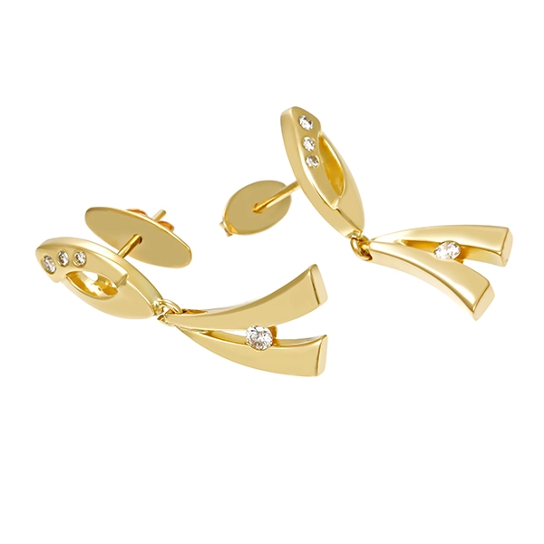 Steckhänger, 14K, Gelbgold, Brillanten