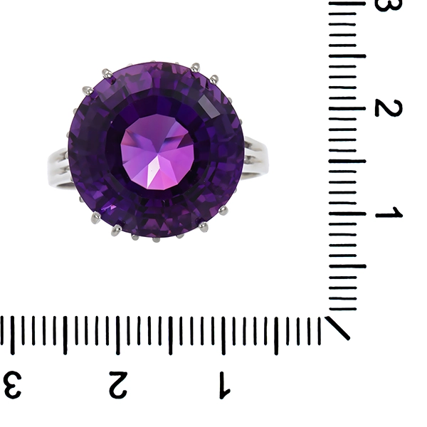 Ring, 14K, Weißgold, Amethyst
