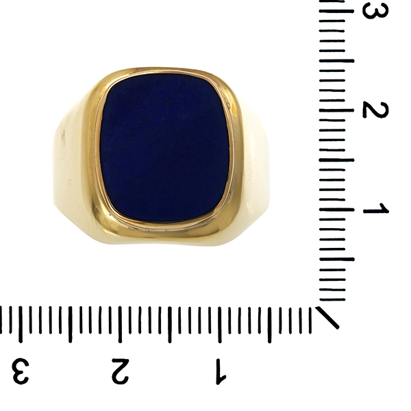 Herrenring, 8K, Gelbgold,Lapis