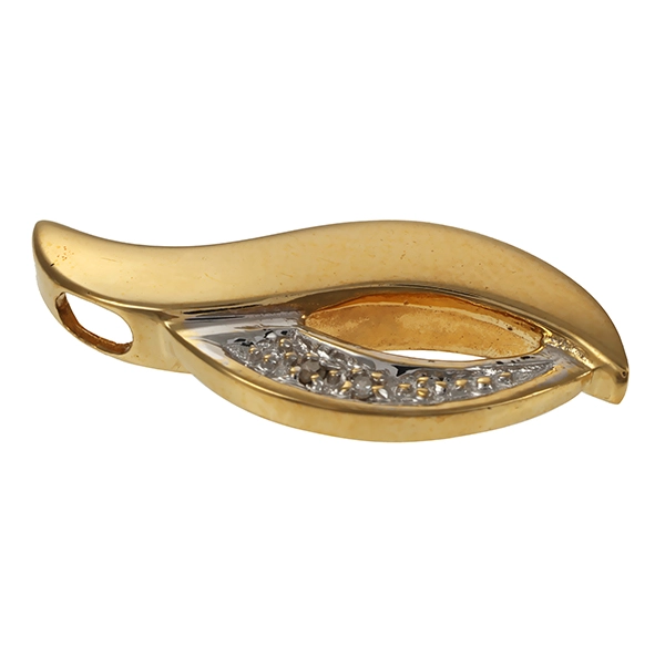 Anhänger, 14K, Gelb-/Weißgold, Diamanten