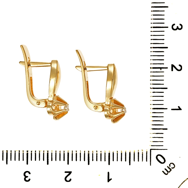 Ohrhänger, 14K, Gelbgold, Brillanten