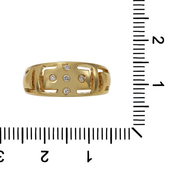 Ring, 14K, Gelbgold, Zirkonia