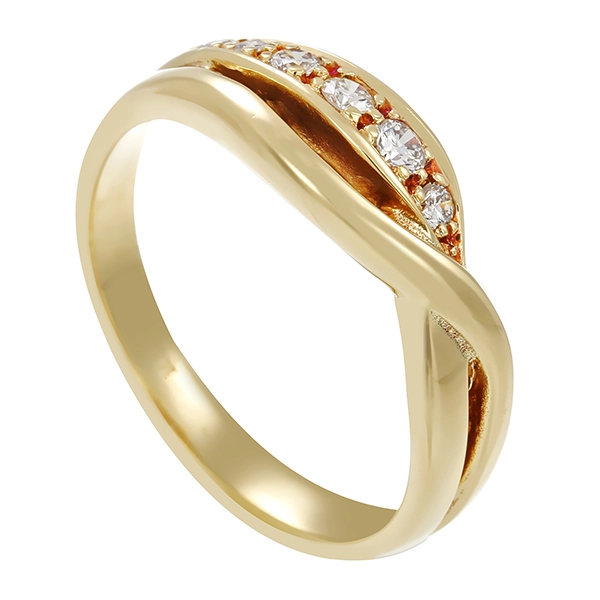 Diamantring, 14K, Gelbgold, Brillanten 0,18 ct