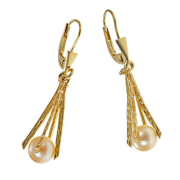 Ohrhänger, 14K, Gelbgold, Perlen