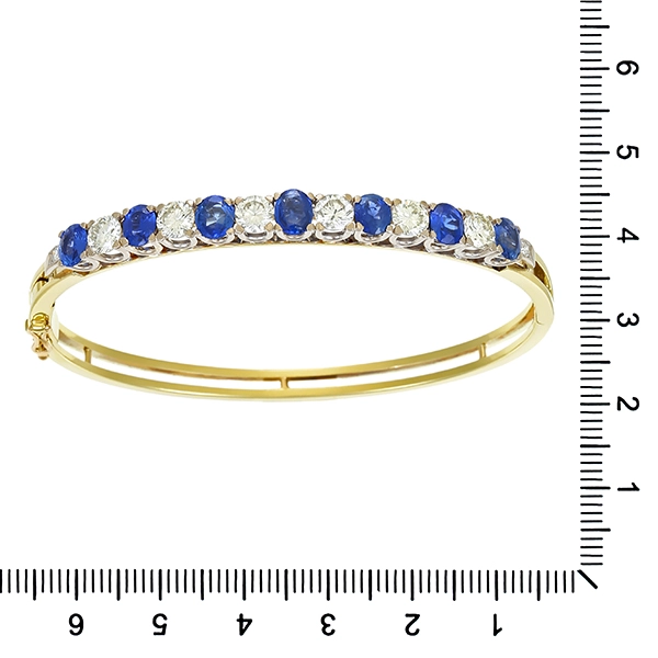 Armreif, 14K, Gelbgold, Saphir