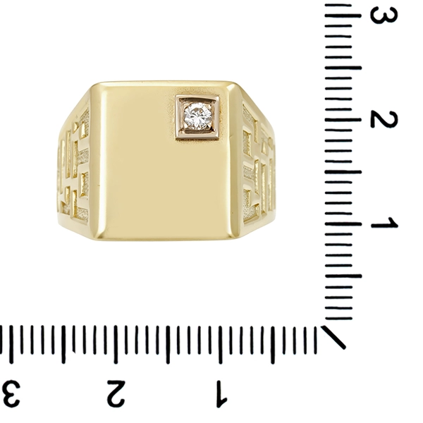 Herrenring, 14K, Gelb-/Weißgold, Brillant