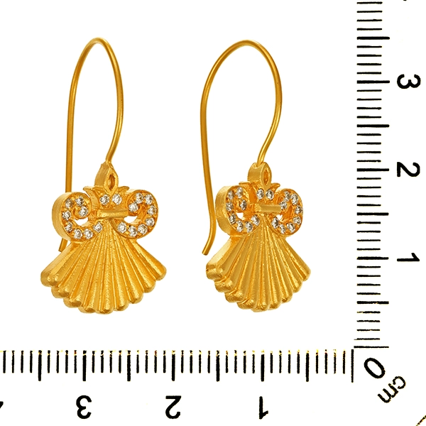 Ohrhänger, 18K, Gelbgold, Brillanten 0,36 ct