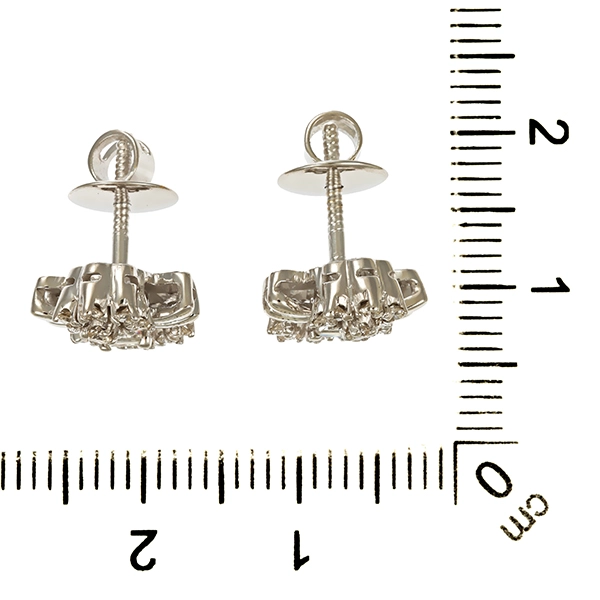 Ohrstecker, 14K, Weißgold, Brillanten, Diamanten