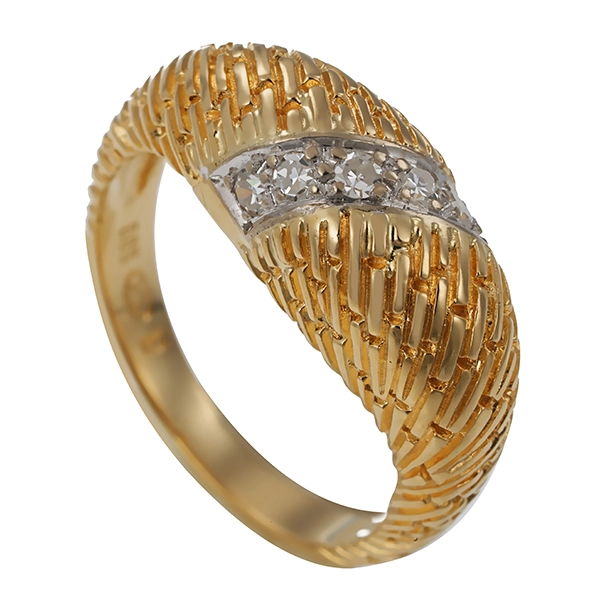 Diamantring, 14K, Gelb-/Weißgold, Diamanten