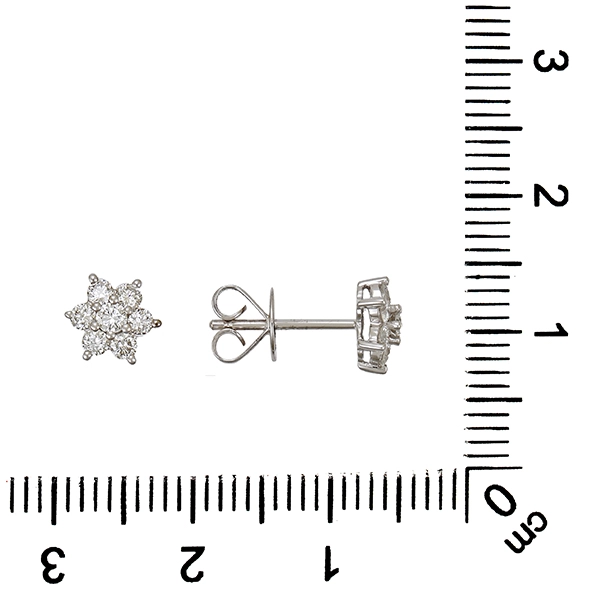 Ohrstecker, 14K, Weißgold, Brillanten