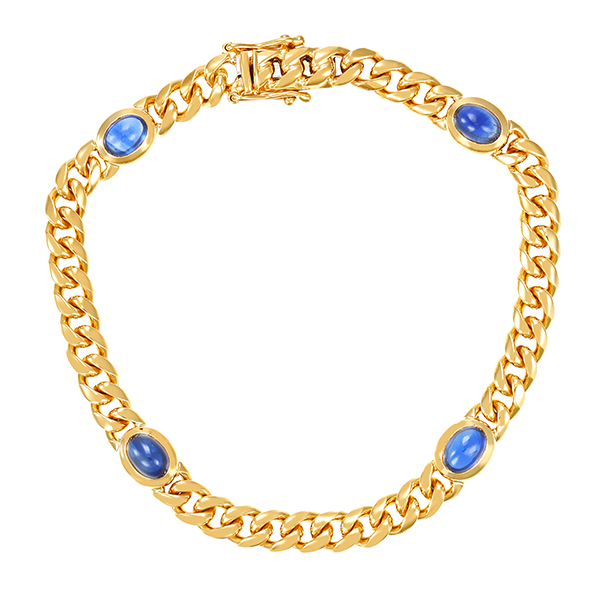 Armband, 18K, Gelbgold, Saphir