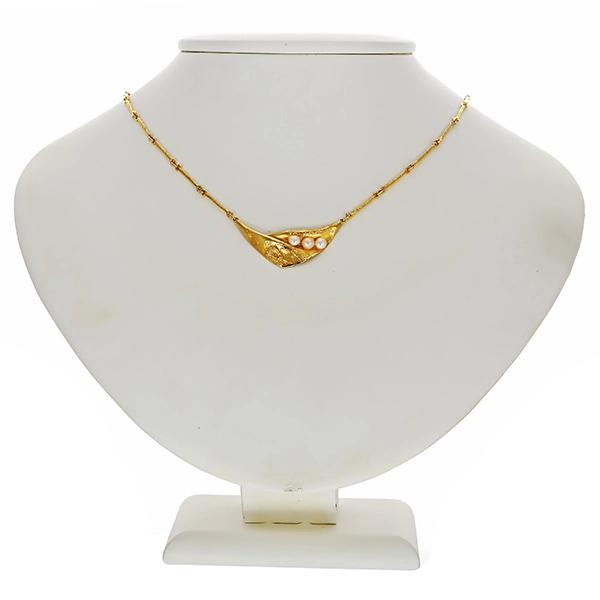 Collier, 14K, Gelbgold, Zuchtperlen