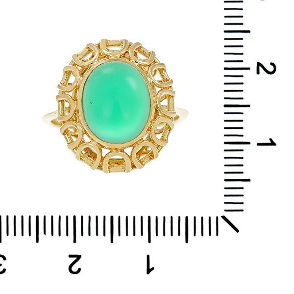Ring, 14K, Gelbgold, Achat