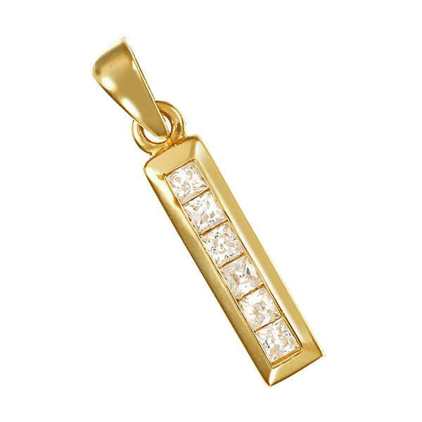 Anhänger, 14K, Gelbgold, Zirkonia
