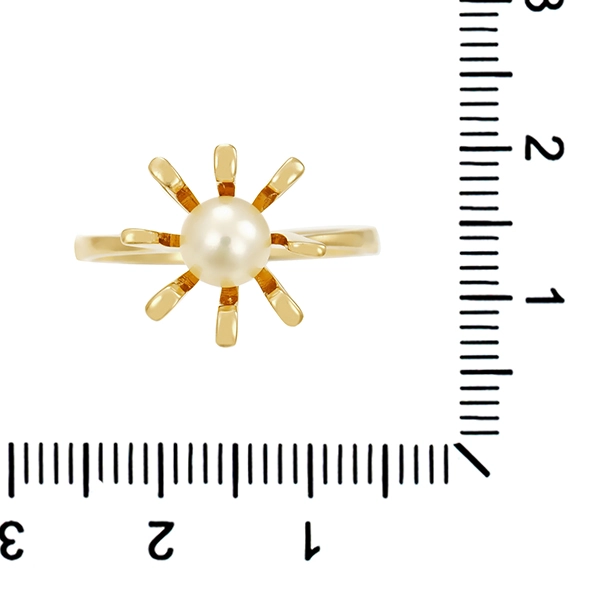 Ring, 14K, Gelbgold, Perle