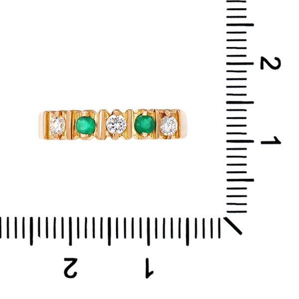 Ring, 18K, Gelbgold, Achat, Zirkonia