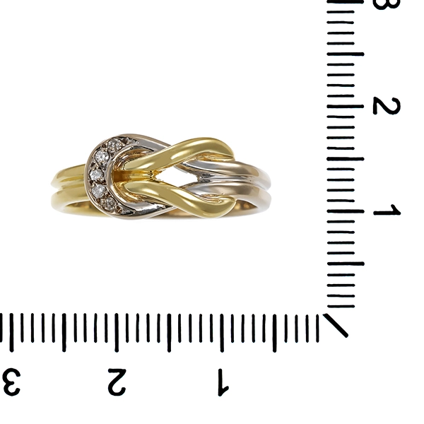 Ring, 14K, Gelb-/Weißgold, Brillanten