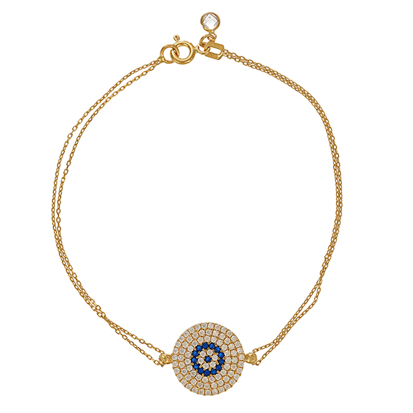 Armband, 14K, Gelbgold, Zirkonia, Schmuckstein