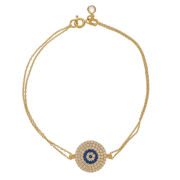 Armband, 14K, Gelbgold, Zirkonia, Schmuckstein