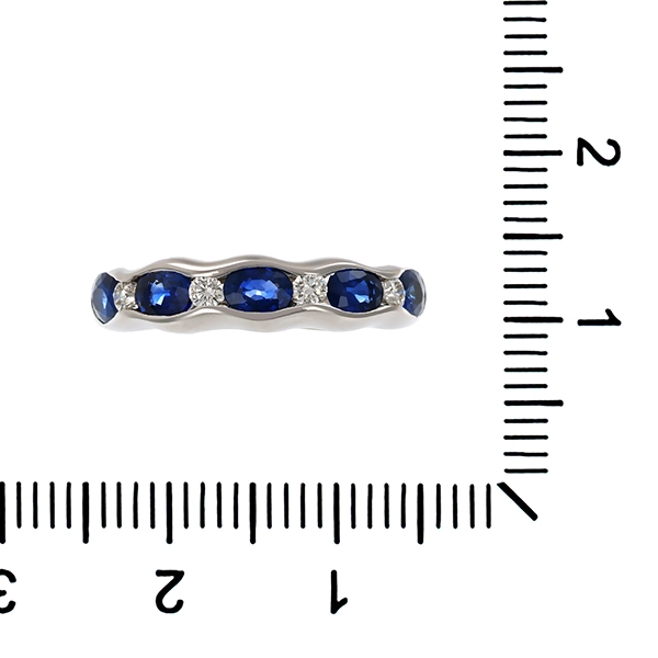 Ring, 18K, Weißgold, Brillant, Saphir