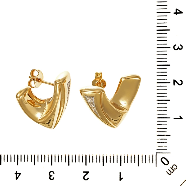 Ohrstecker, 14K, Gelbgold, Diamanten