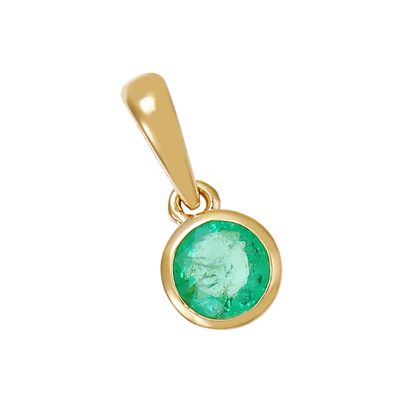Anhänger, 14K, Gelbgold, Smaragd