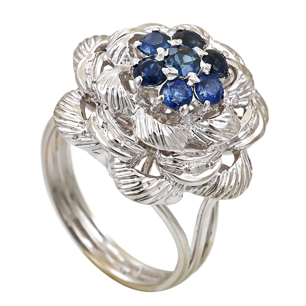 Ring, 18K, Weißgold, Saphire
