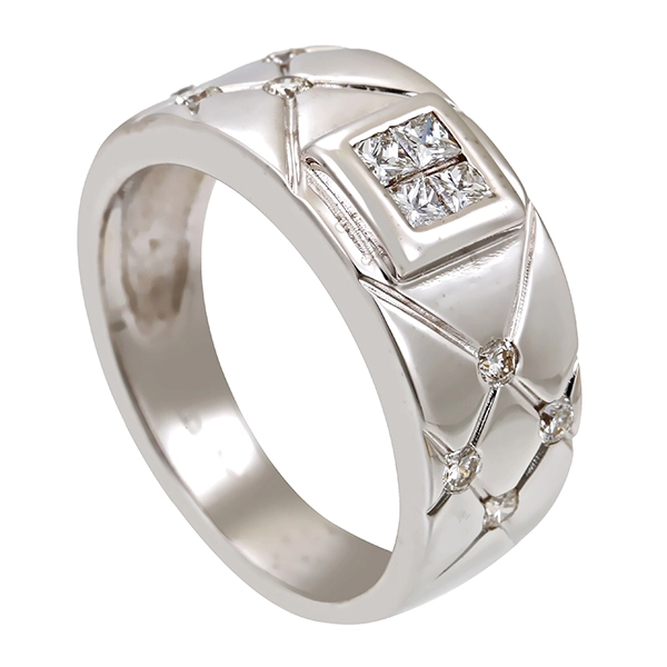 Diamantring, 18K, Weißgold, Brillanten, Diamanten