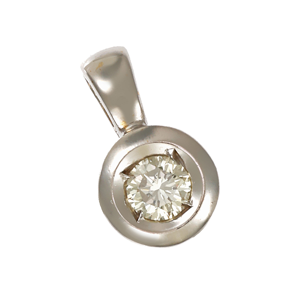Anhänger, 14K, Weißgold, 1 Brillant 0,15ct