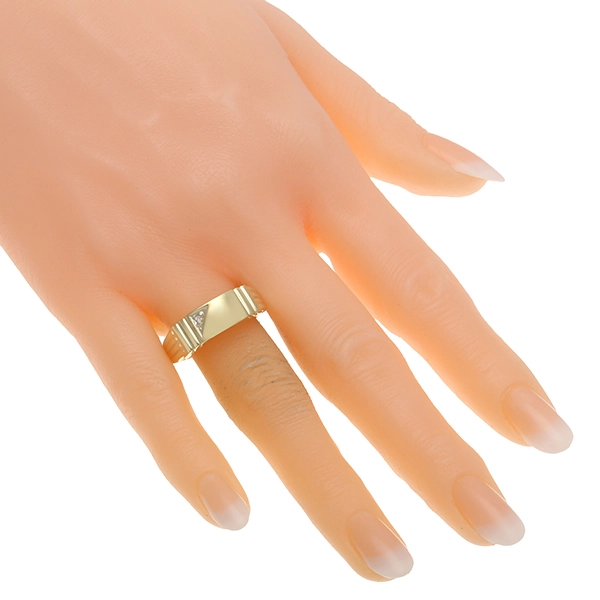Herrenring, 14K, Gelbgold, Diamant