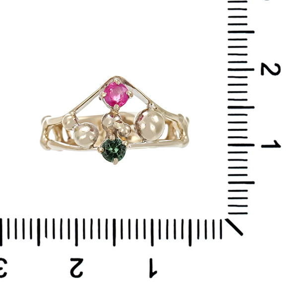 Ring, 18K, Weißgold, Turmalin, Rubin
