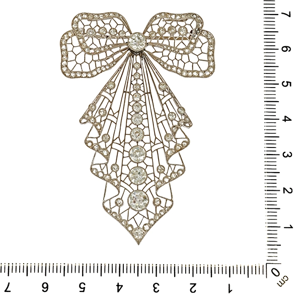 Brosche, Pt250, Platin, Diamanten, Diamantrosen