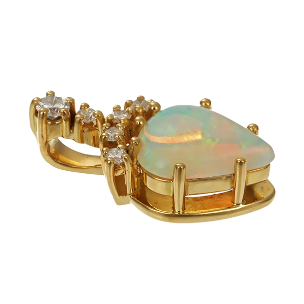 Anhänger, 18K, Gelbgold, Opal, Brillant
