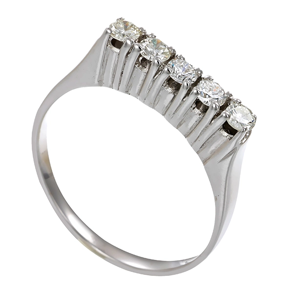 Ring, 14K, Weißgold, Brillant