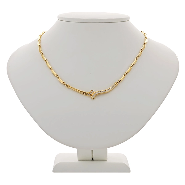 Collier, 18K, Gelbgold, Brillanten 0,40 ct