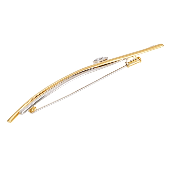 Brosche, 18K, Gelb-/Weißgold, Brillant
