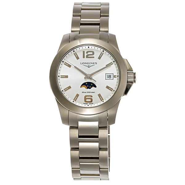 Damenuhr, Longines 'Conquest Moonphase Ladies' Quartz