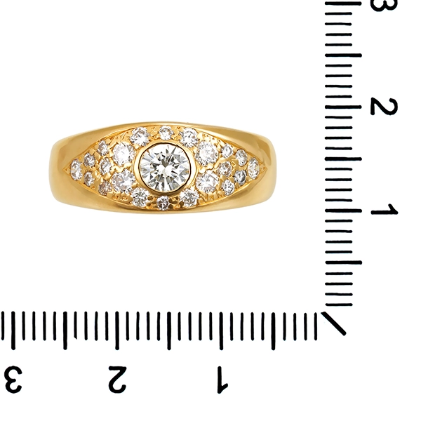 Diamantring, 18K, Gelbgold, Brillanten 0,77 ct