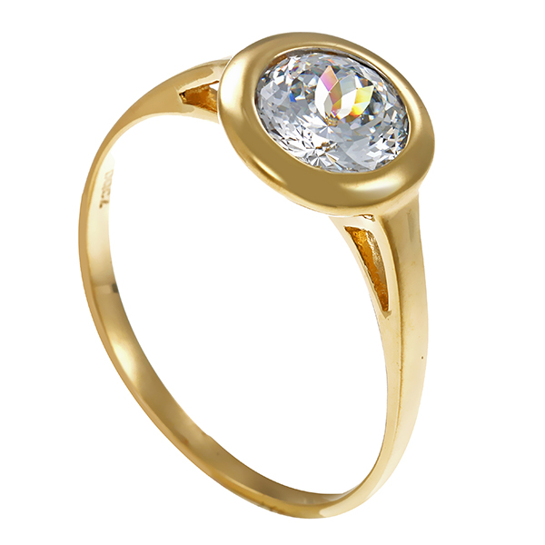 Ring, 14K, Gelbgold, Zirkonia