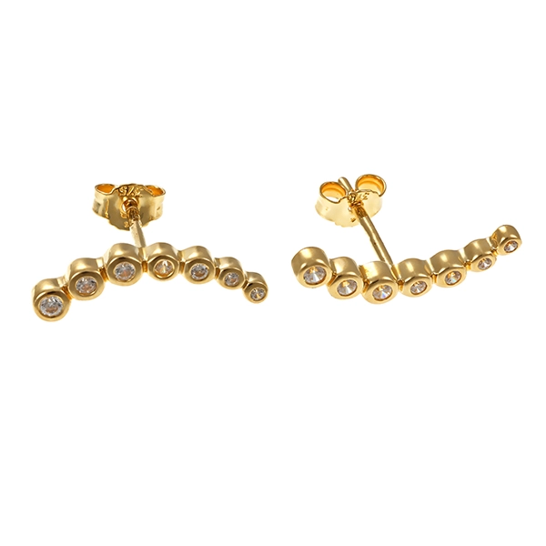 Ohrstecker, 9K, Gelbgold, Zirkonia
