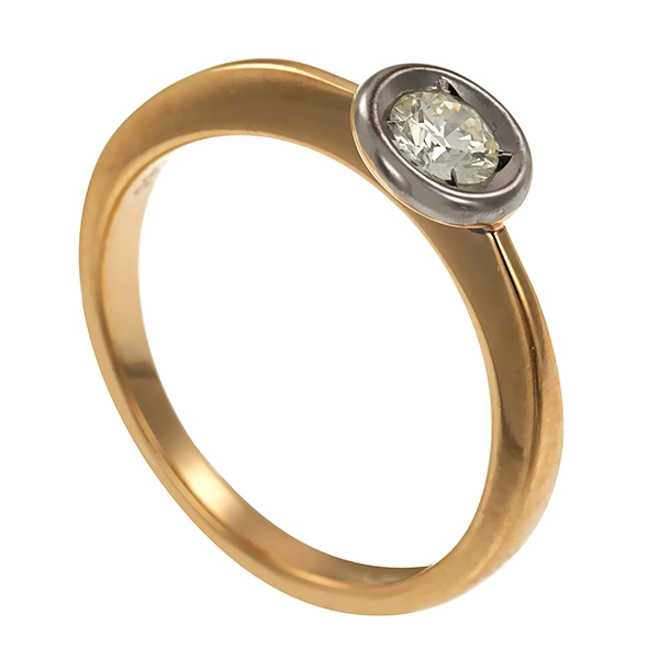 Brillantring, 14K, Gelb-/Weißgold, 0,35ct