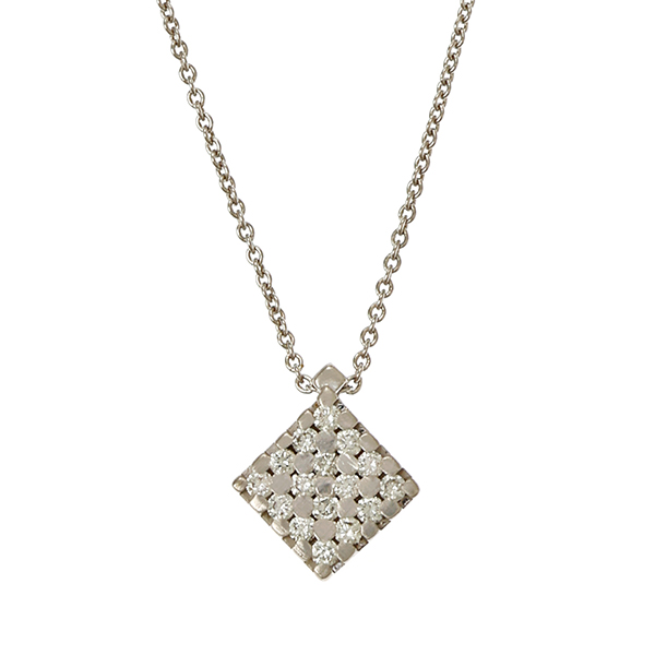 Collier, 18K, Weißgold, Brillanten