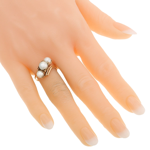Ring, 14K, Gelbgold, Perlen