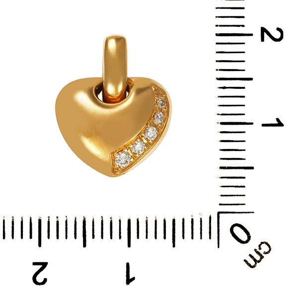 Anhänger, 18K, Gelbgold, Brillant, Herz