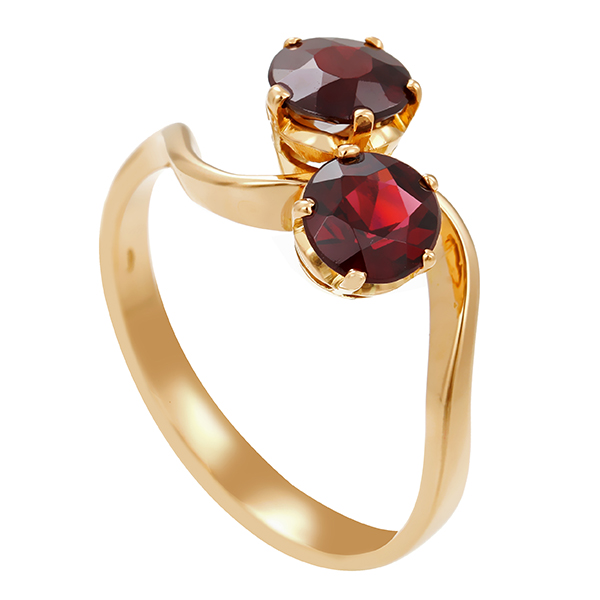 Ring, 18K, Gelbgold, Granat