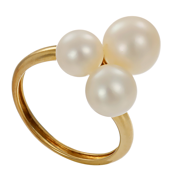 Ring, 8K, Gelbgold, Perle