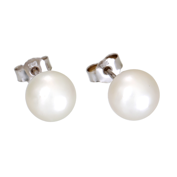 Ohrstecker, 14K, Weißgold, Zuchtperlen