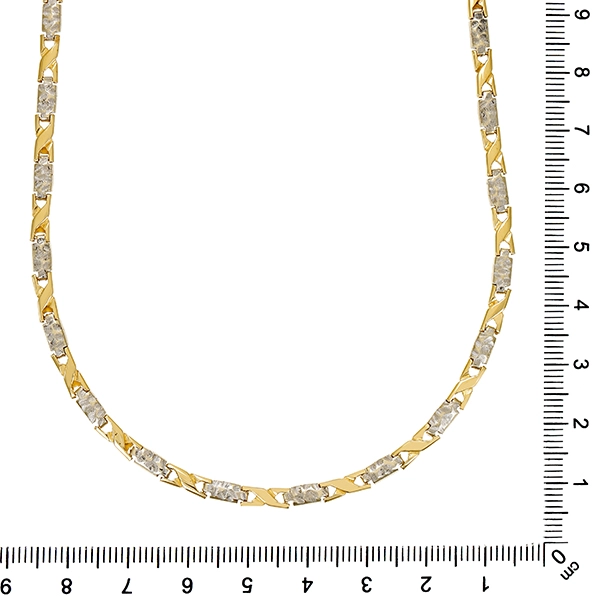 Goldkette, 14K, Gelb-/Weißgold